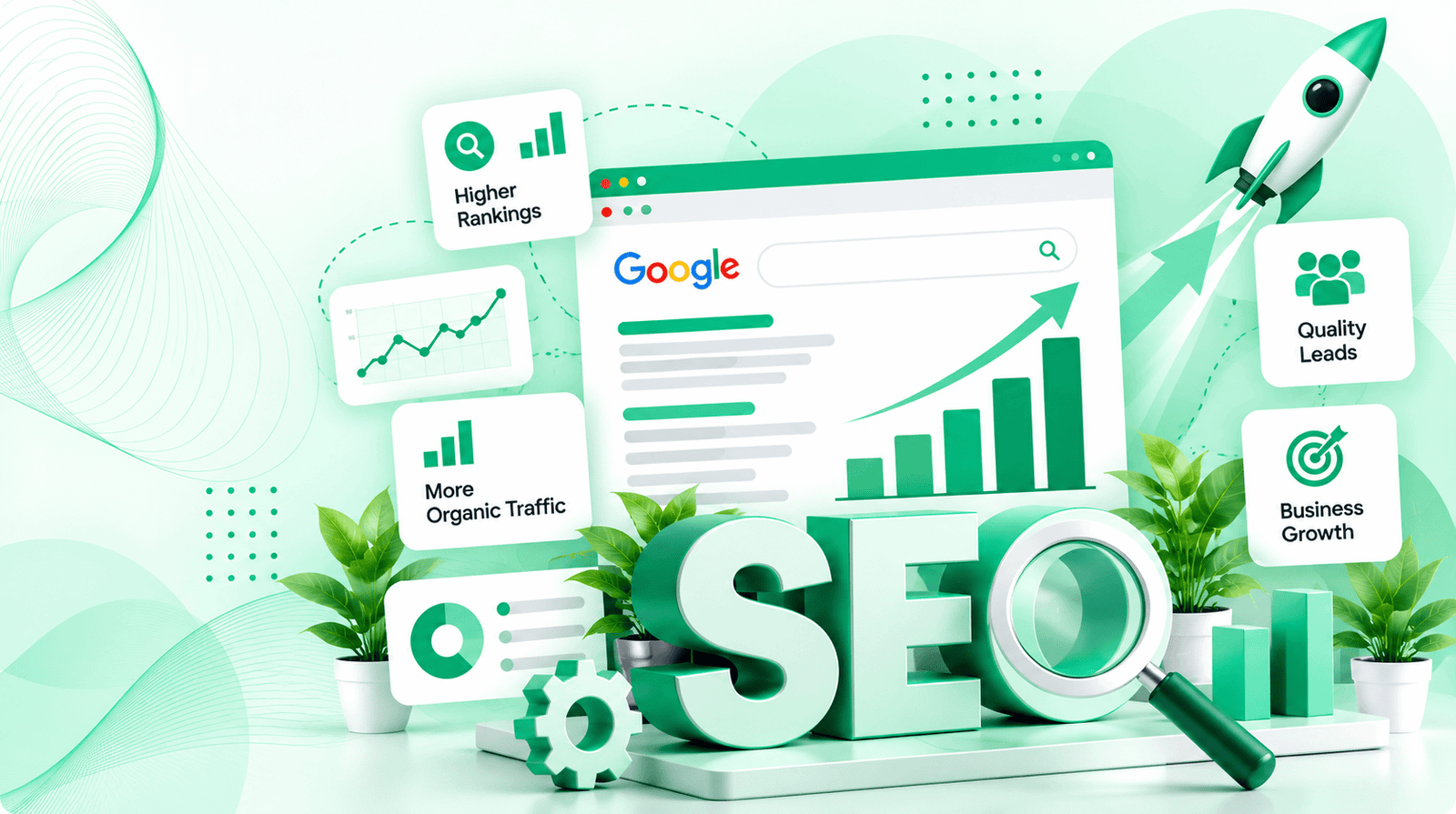 SEO services for better rankings, organic traffic and business growth